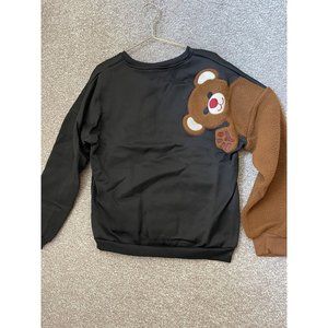Women’s Black Pullover  Peak A Boo Bear Sweater Size 2XL